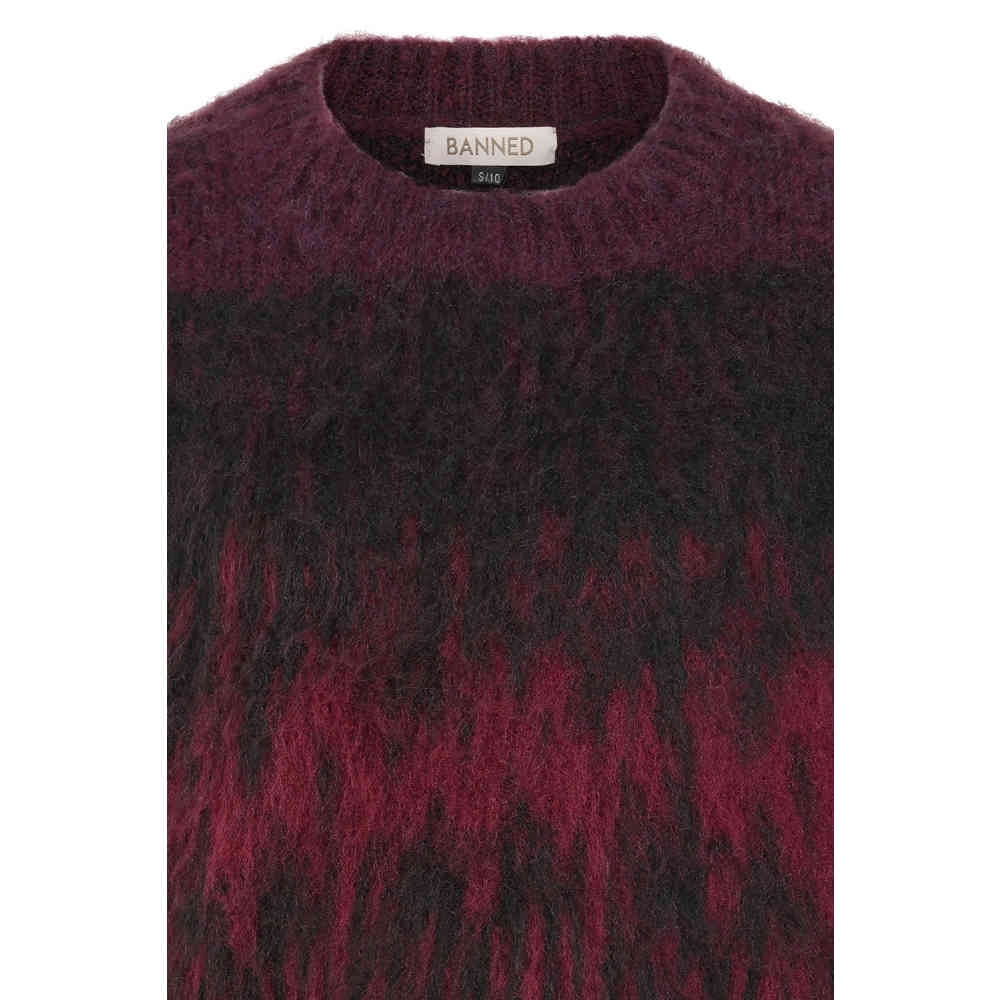 Banned - Arwen Gebreide trui - Zwart/Bordeaux rood